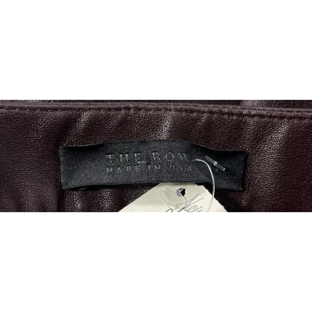 THE ROW Vintage Espresso Brown‎ 100% Lambskin Bermuda Shorts Women's Size 4 NWT - Picture 4 of 7